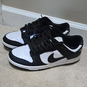 Nike Black and White Dunk Low Sneakers